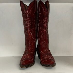 Dan Post Red Leather Western Cowboy Boots